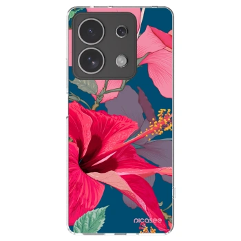Picasee silikonový průhledný obal pro Xiaomi Redmi Note 13 4G - Hibiscus