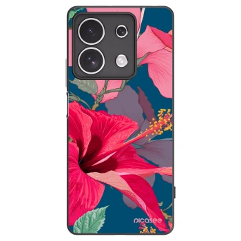 Picasee silikonový černý obal pro Xiaomi Redmi Note 13 4G - Hibiscus