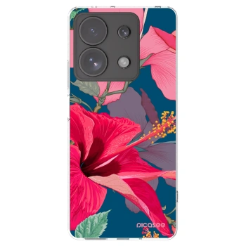 Picasee silikonový průhledný obal pro Xiaomi Redmi Note 13 Pro 4G - Hibiscus