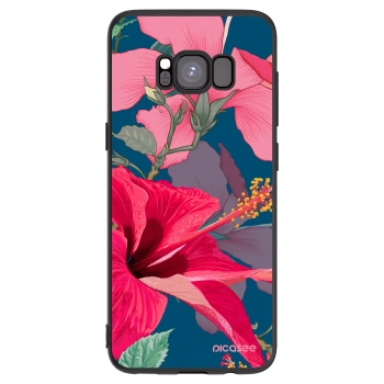 Picasee silikonový černý obal pro Samsung Galaxy S8 G950F - Hibiscus
