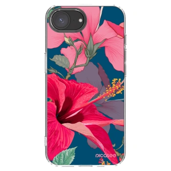 Picasee silikonový průhledný obal pro Apple iPhone 16e - Hibiscus