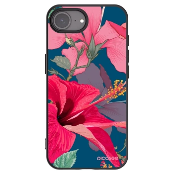Picasee silikonový černý obal pro Apple iPhone 16e - Hibiscus