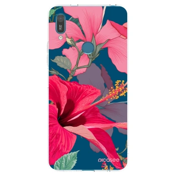 Picasee silikonový průhledný obal pro Huawei Y7 2019 - Hibiscus