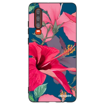 Picasee silikonový černý obal pro Huawei P30 - Hibiscus