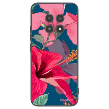 Picasee silikonový černý obal pro Realme 12X - Hibiscus