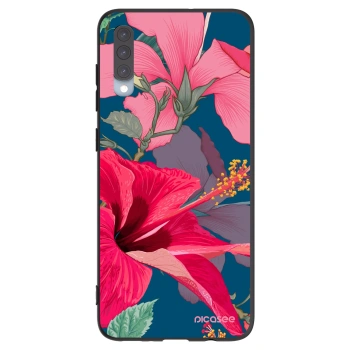 Picasee silikonový černý obal pro Samsung Galaxy A70 A705F - Hibiscus