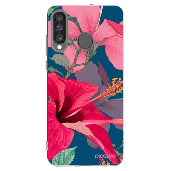 Picasee silikonový průhledný obal pro Huawei P30 Lite - Hibiscus