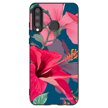 Picasee silikonový černý obal pro Huawei P30 Lite - Hibiscus