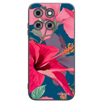 Picasee silikonový černý obal pro Motorola Moto G77 - Hibiscus