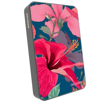 Picasee Powerbanka s MagSafe 10 000 mAh Šedá - Hibiscus