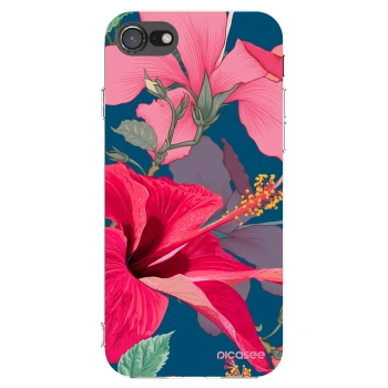 Picasee silikonový průhledný obal pro Apple iPhone 8 - Hibiscus