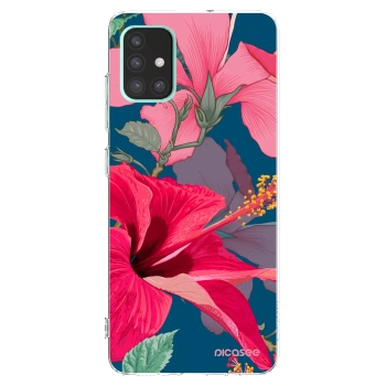 Picasee silikonový průhledný obal pro Samsung Galaxy A51 A515F - Hibiscus