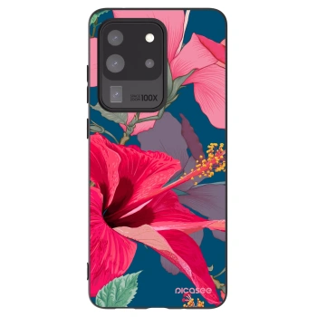 Picasee silikonový černý obal pro Samsung Galaxy S20 Ultra 5G G988F - Hibiscus