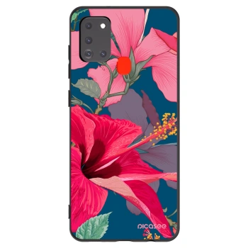 Picasee silikonový černý obal pro Samsung Galaxy A21s - Hibiscus