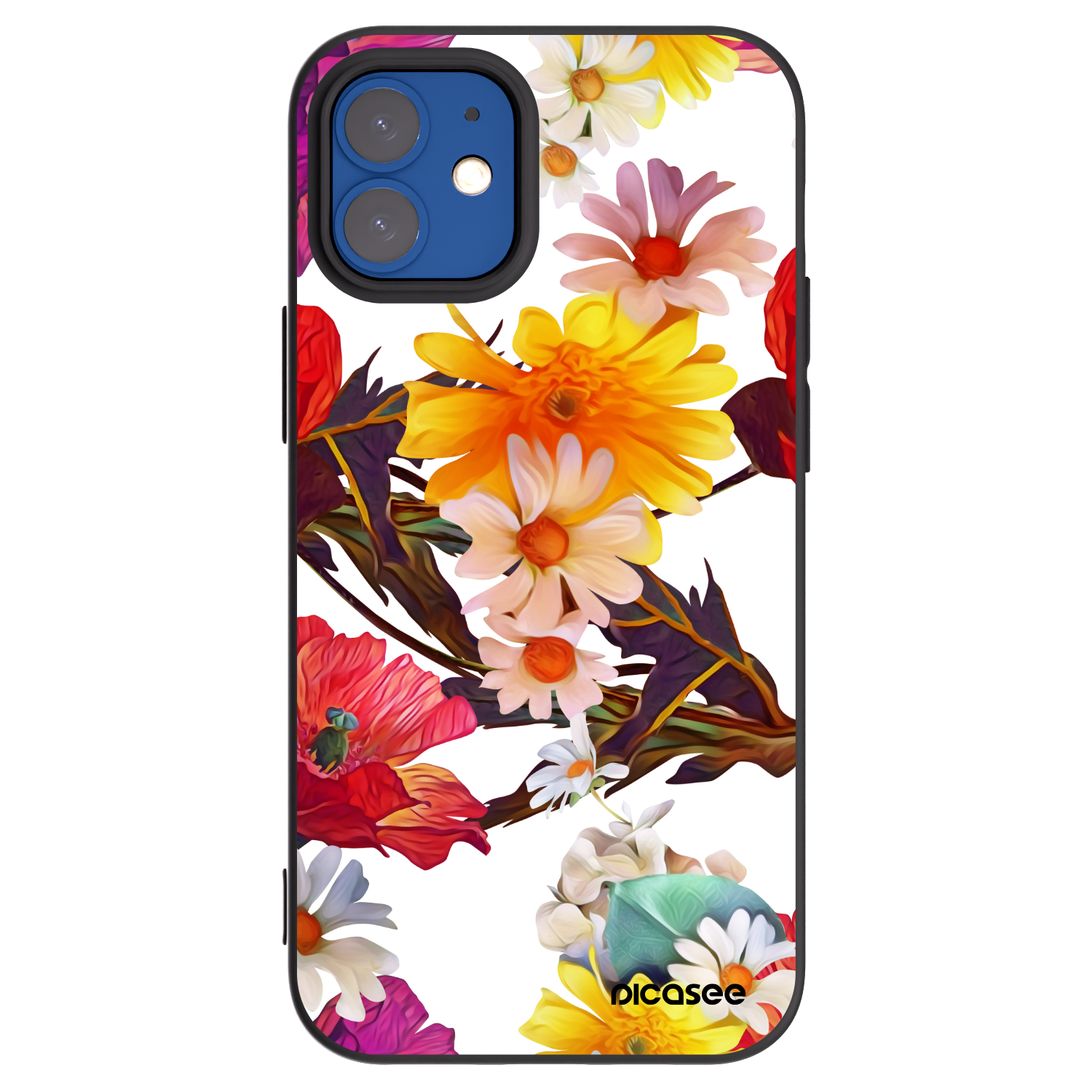 Picasee silikonový černý obal pro Apple iPhone 12 mini - Meadow