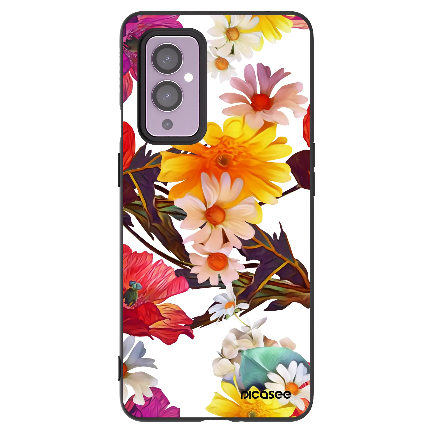 Picasee silikonový černý obal pro OnePlus 9 - Meadow