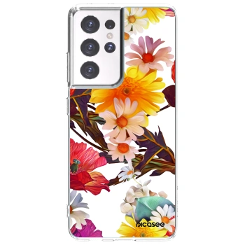Picasee silikonový průhledný obal pro Samsung Galaxy S21 Ultra 5G G998B - Meadow