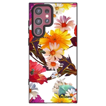Picasee silikonový černý obal pro Samsung Galaxy S22 Ultra 5G - Meadow