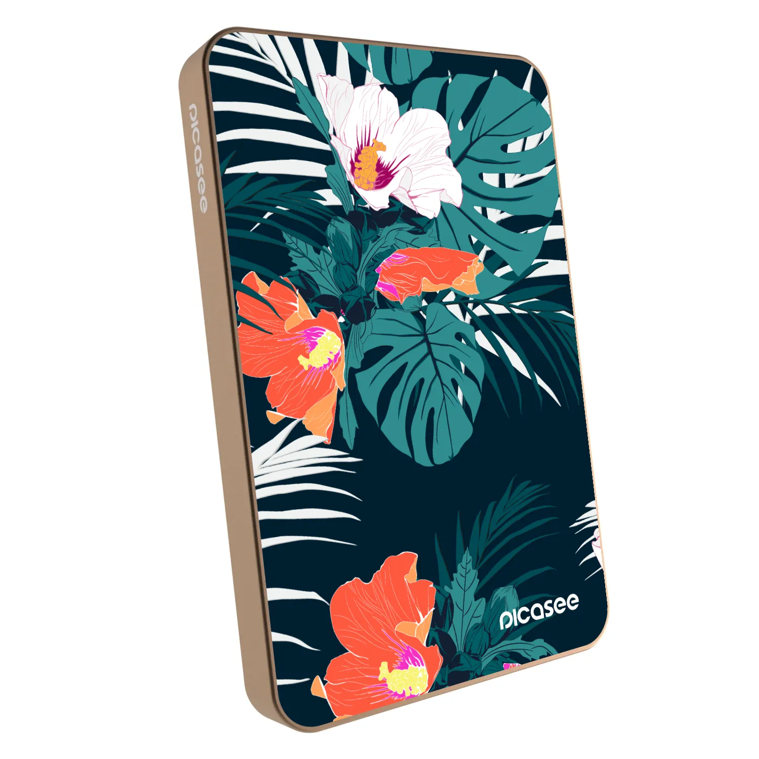 Picasee Powerbanka s MagSafe 5 000 mAh Zlatá - Monstera Color