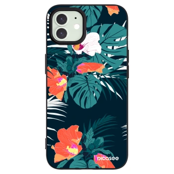 Picasee silikonový černý obal pro Apple iPhone 12 - Monstera Color