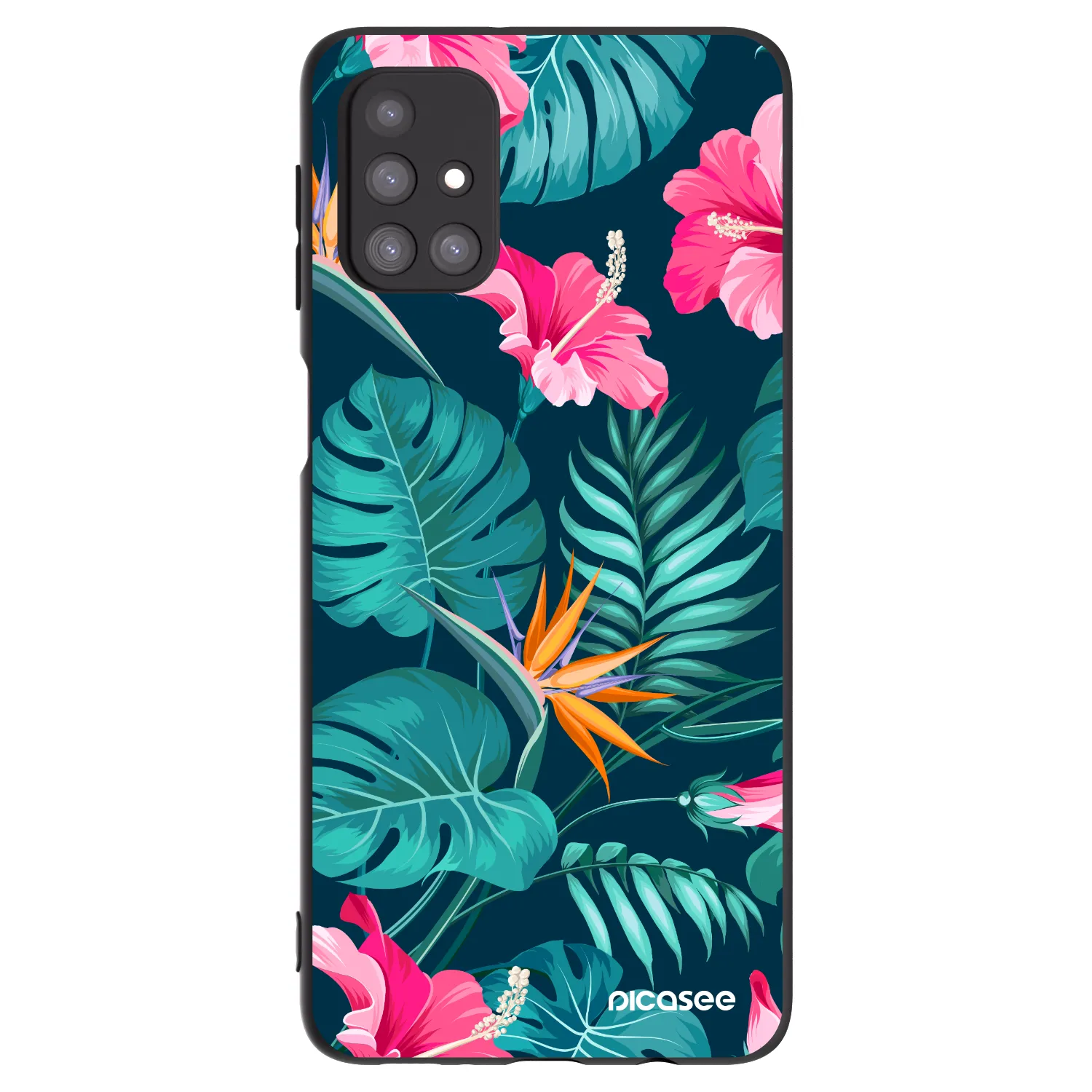 Picasee silikonový černý obal pro Samsung Galaxy M31s - Pink Monstera