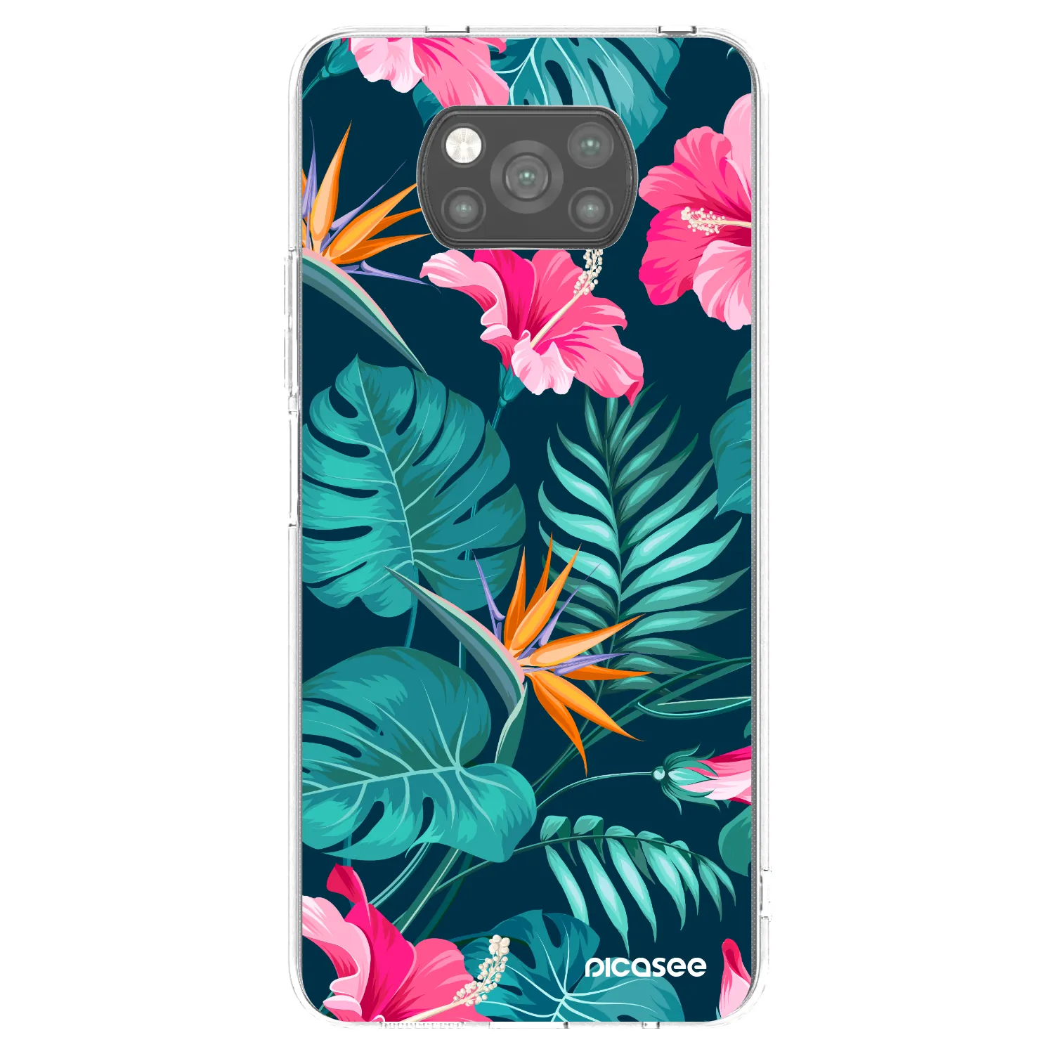 Picasee silikonový černý obal pro Xiaomi Poco X3 - Pink Monstera