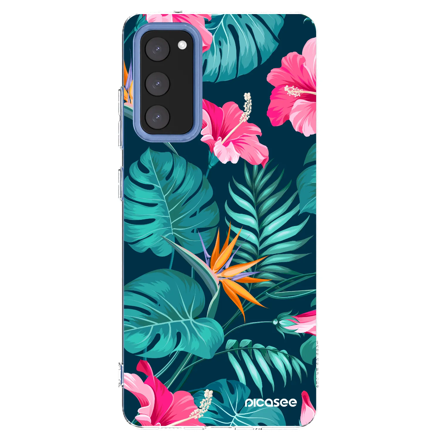 Picasee silikonový průhledný obal pro Samsung Galaxy S20 FE - Pink Monstera