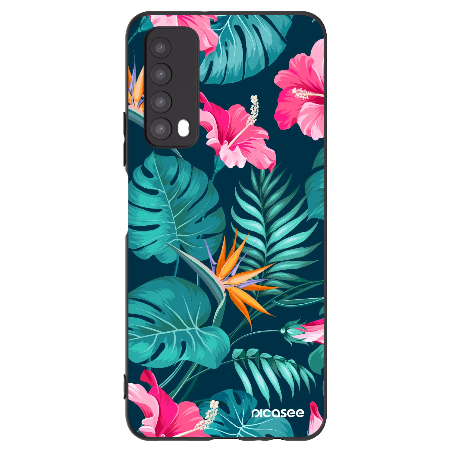 Picasee silikonový černý obal pro Huawei P Smart 2021 - Pink Monstera