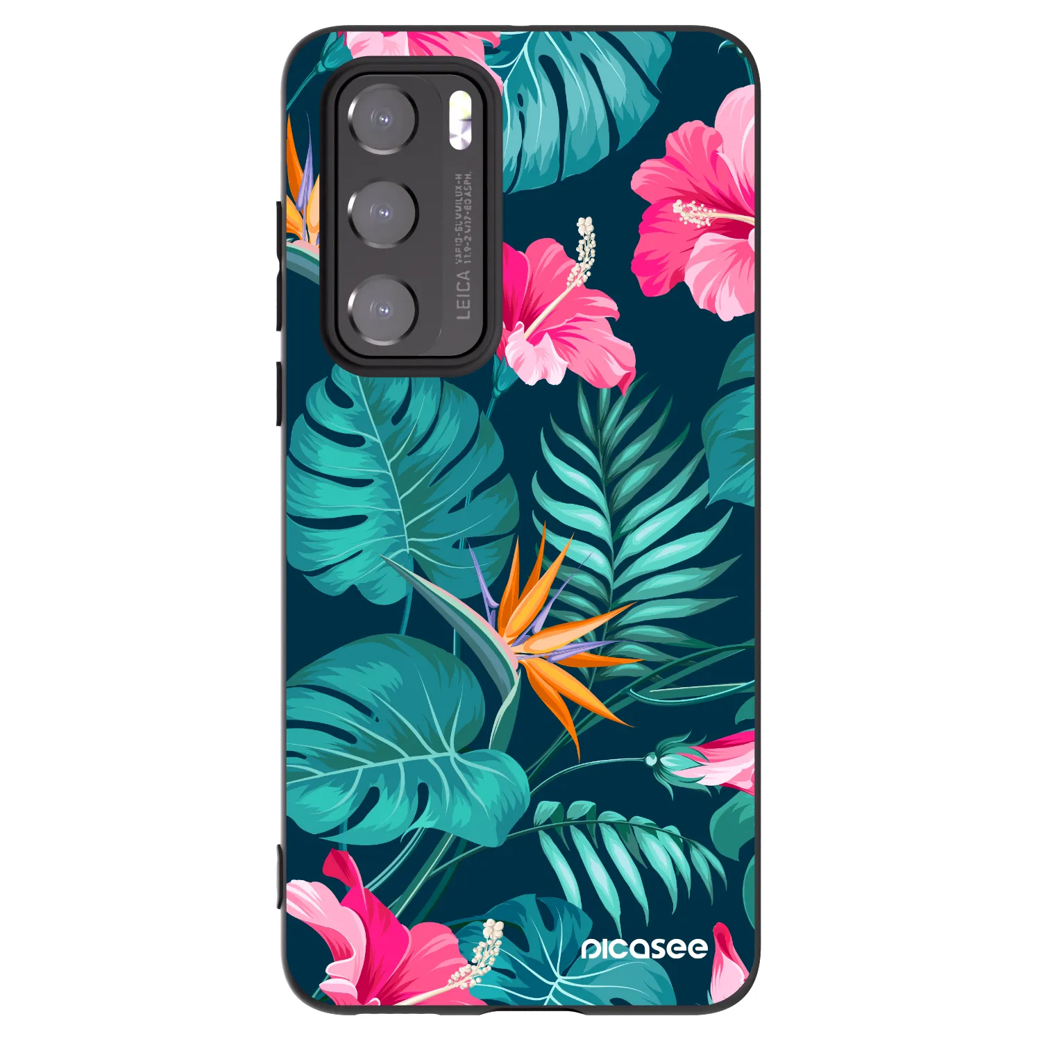 Picasee silikonový černý obal pro Huawei P40 - Pink Monstera