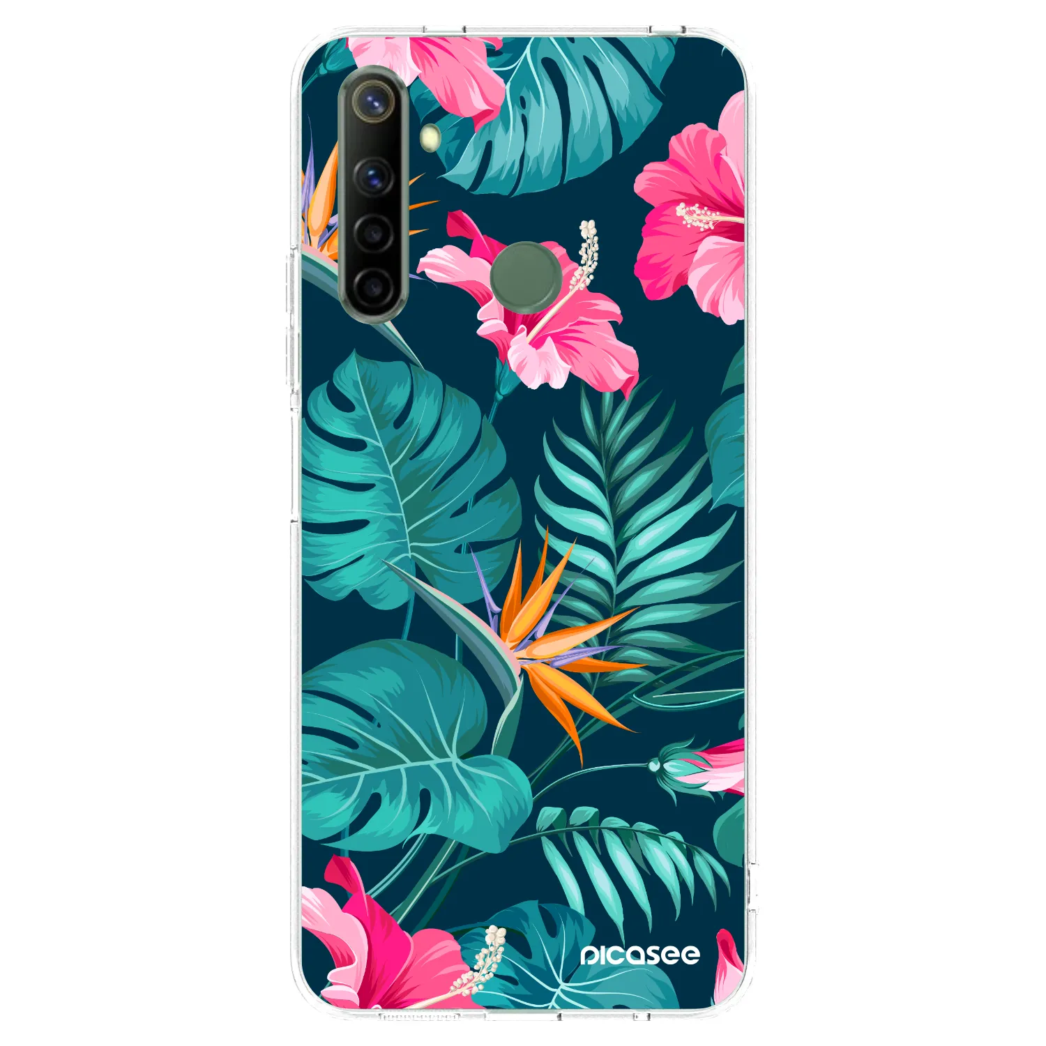 Picasee silikonový průhledný obal pro Realme 6i - Pink Monstera