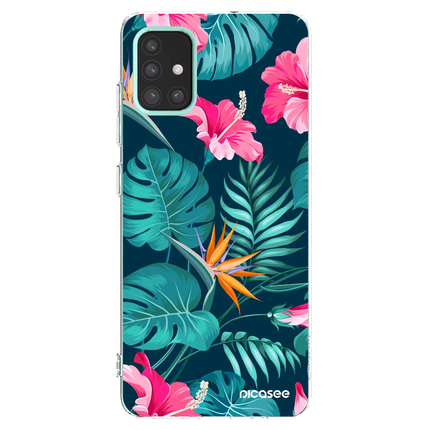 Picasee silikonový průhledný obal pro Samsung Galaxy M31s - Pink Monstera