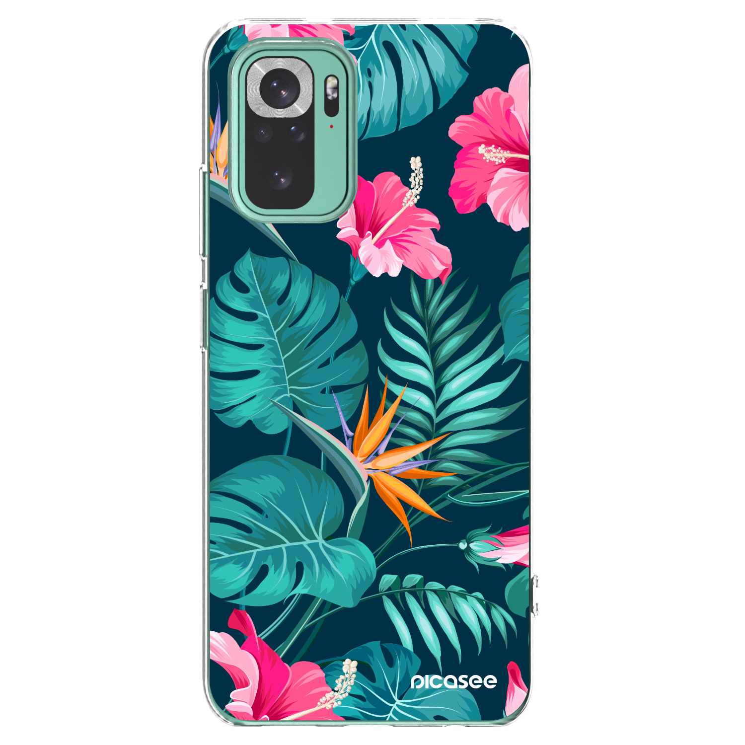 Picasee silikonový průhledný obal pro Xiaomi Redmi Note 10 Pro - Pink Monstera