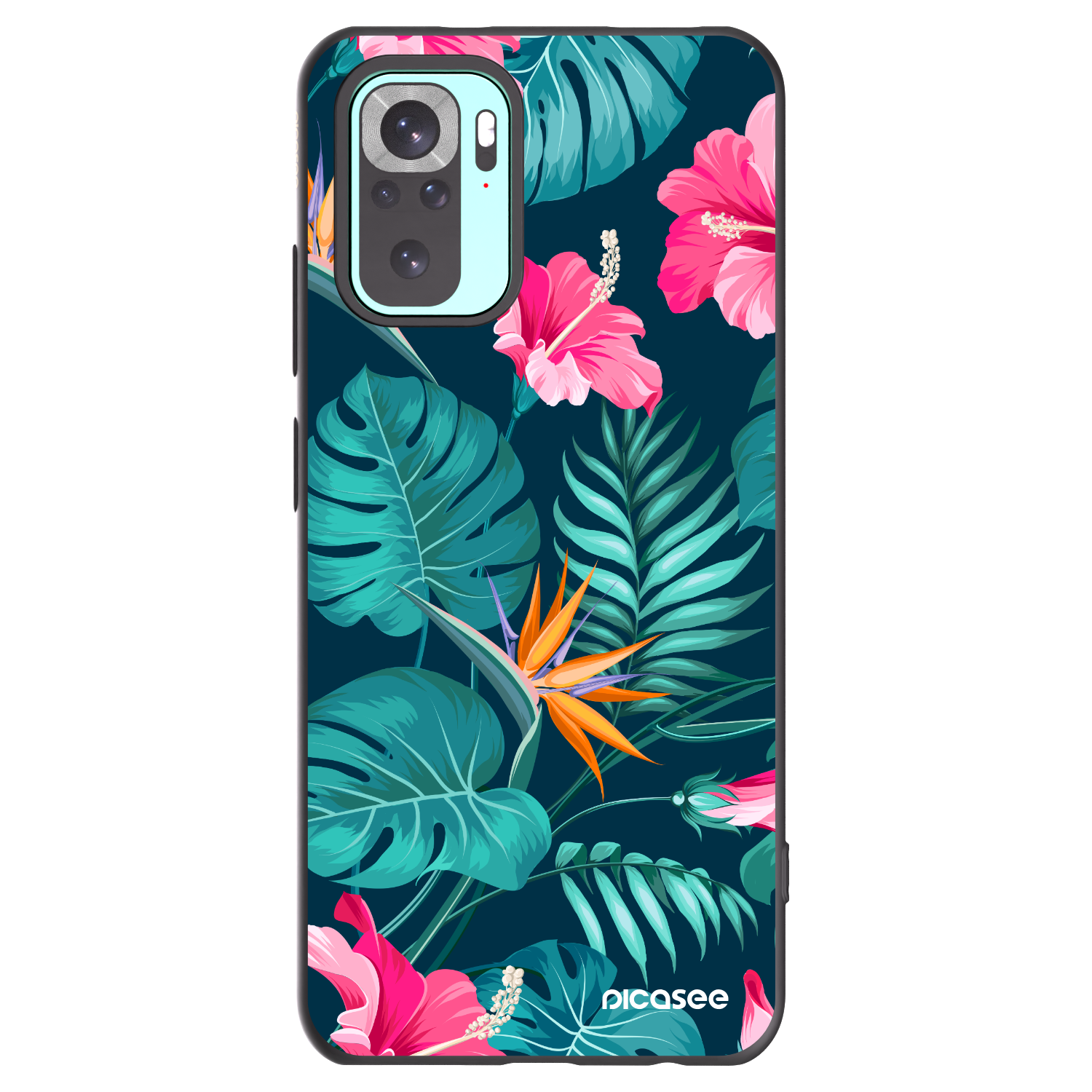 Picasee silikonový černý obal pro Xiaomi Redmi Note 10 Pro - Pink Monstera