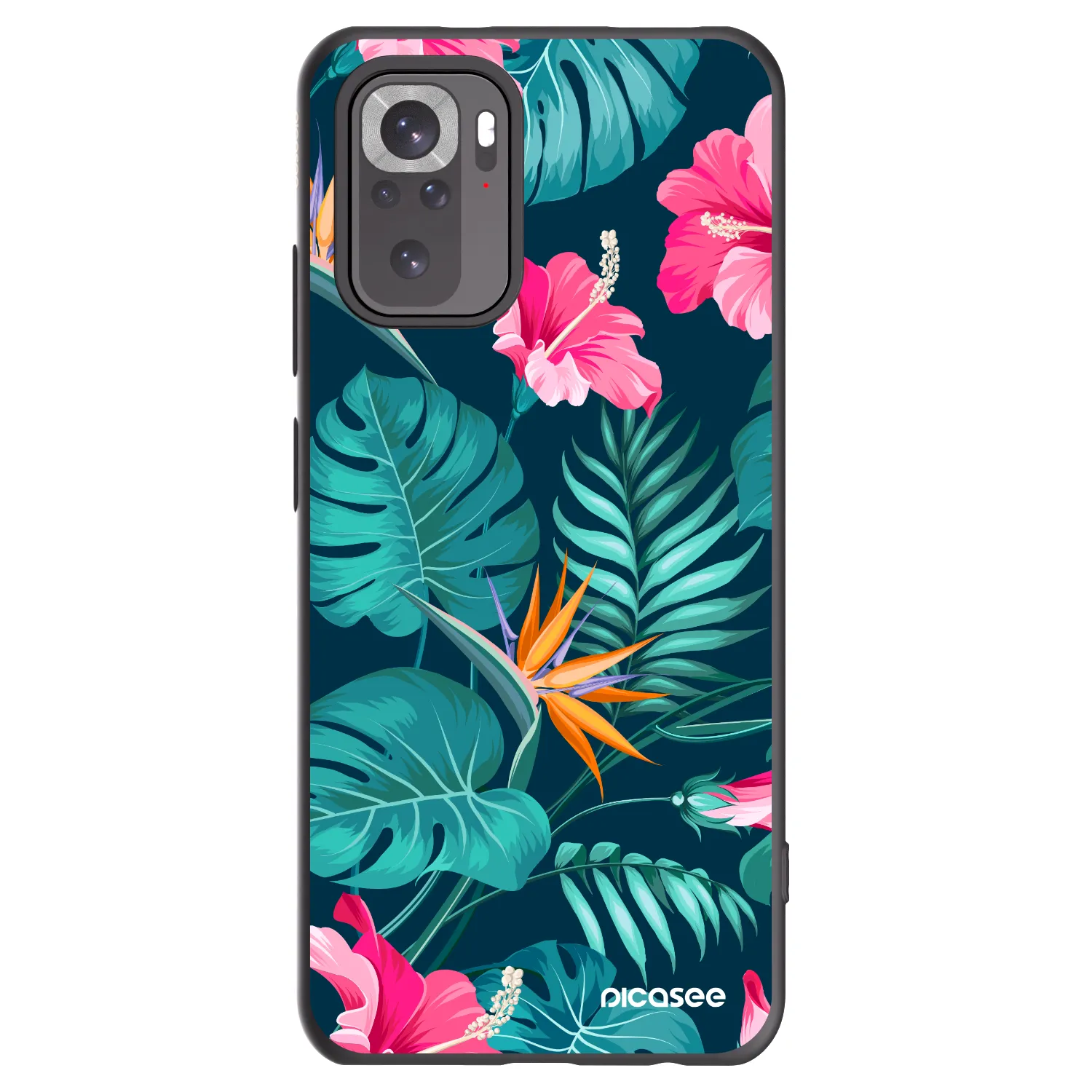 Picasee silikonový černý obal pro Xiaomi Redmi Note 10S - Pink Monstera