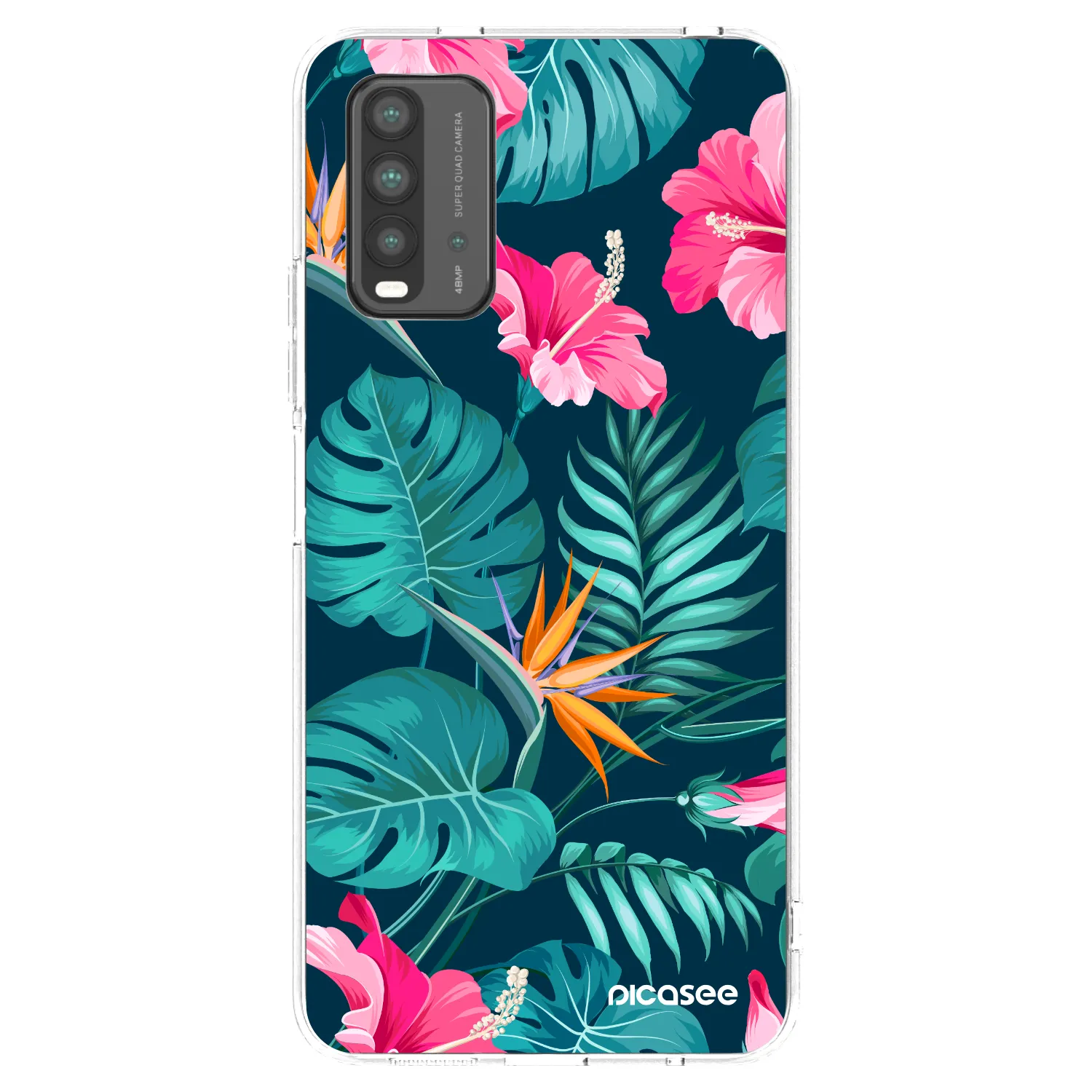 Picasee silikonový černý obal pro Xiaomi Redmi 9T - Pink Monstera