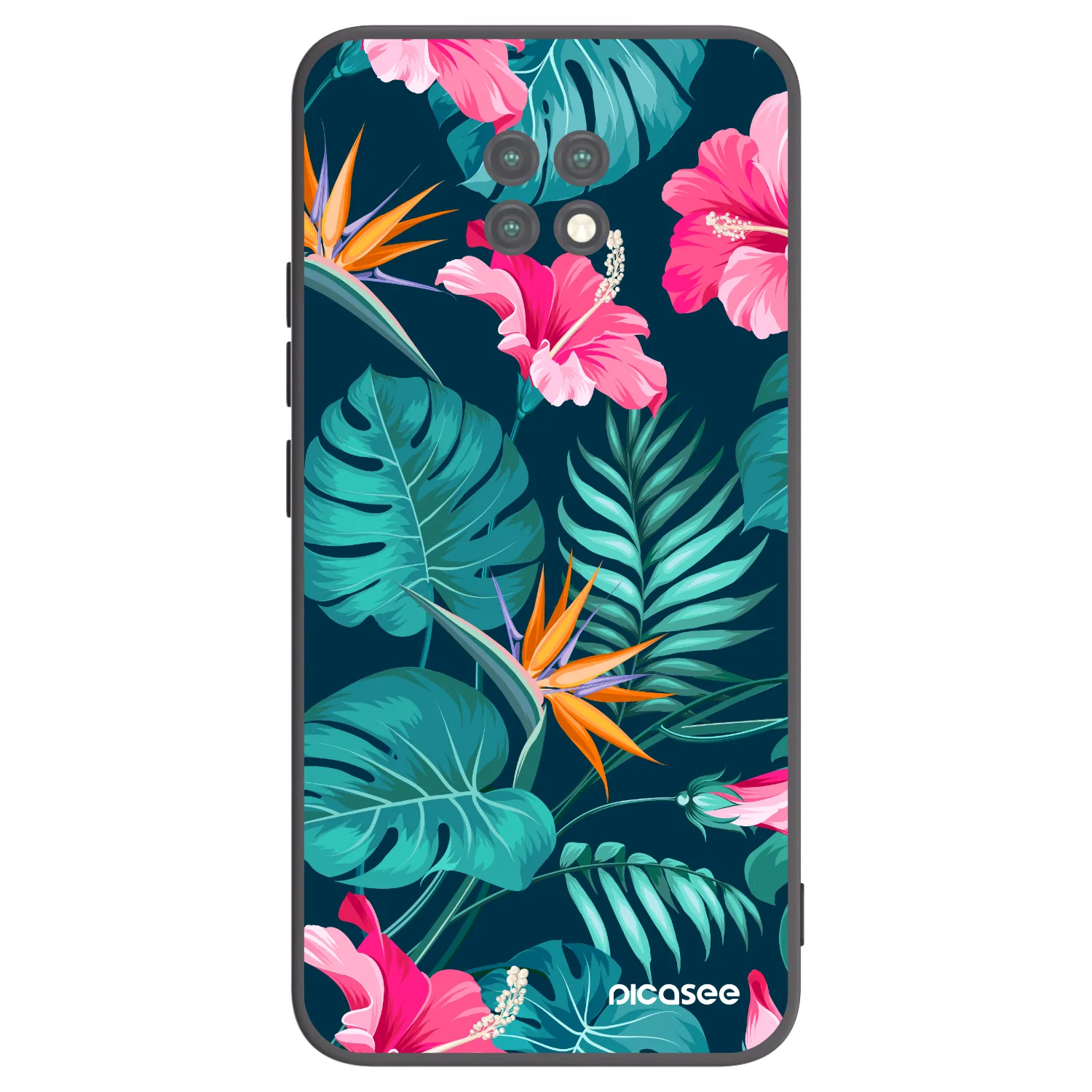 Picasee silikonový černý obal pro Xiaomi Redmi Note 9T - Pink Monstera