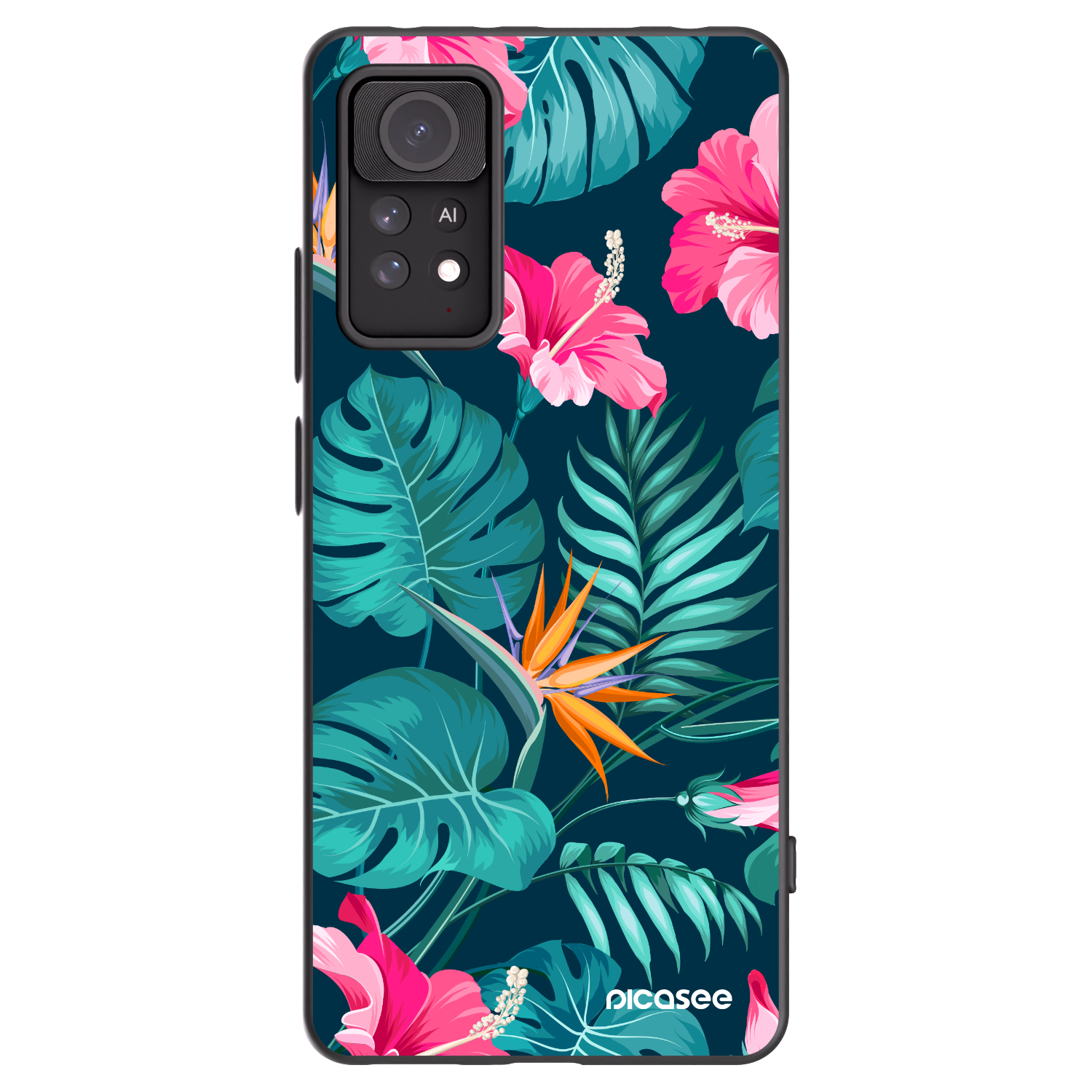 Picasee silikonový černý obal pro Xiaomi Redmi Note 11 Pro 5G - Pink Monstera