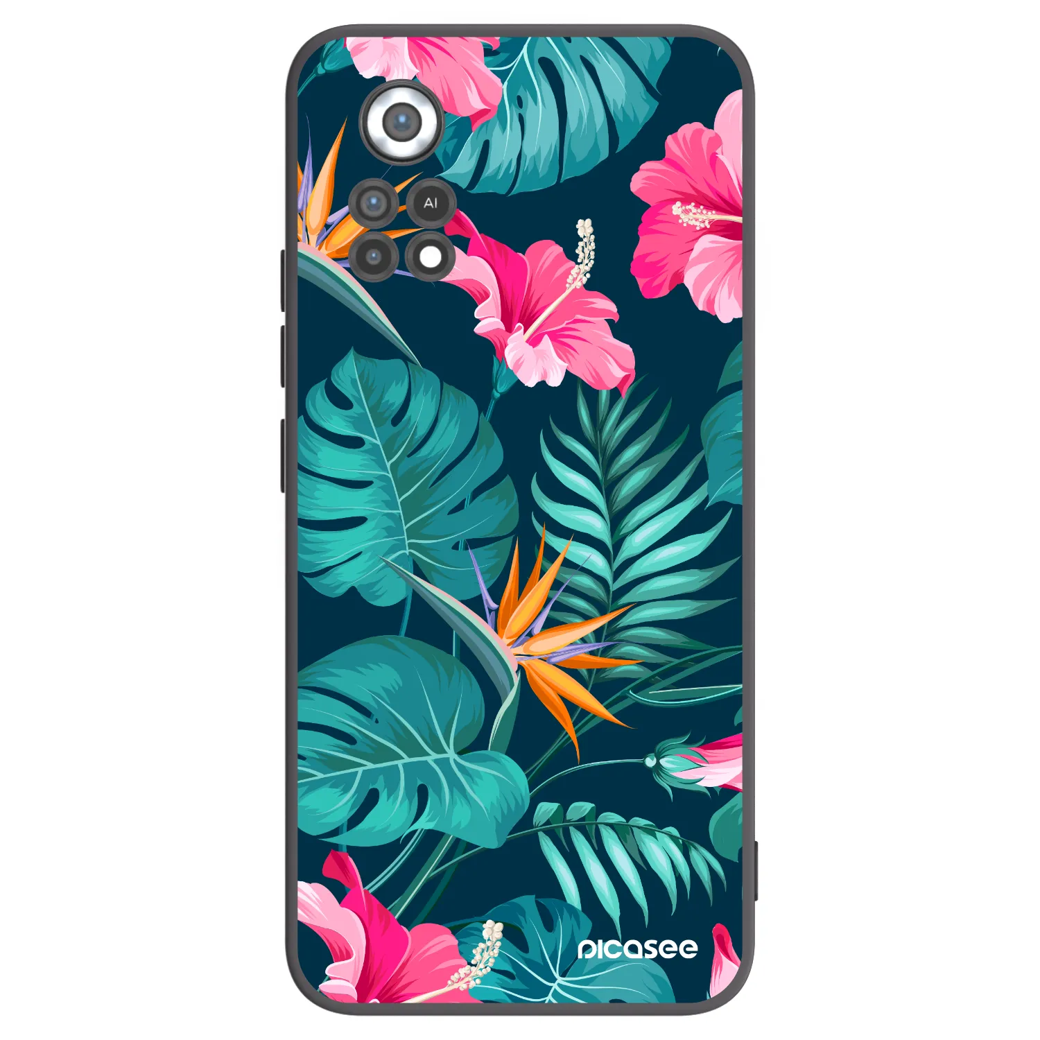 Picasee silikonový černý obal pro Xiaomi Poco X4 Pro 5G - Pink Monstera