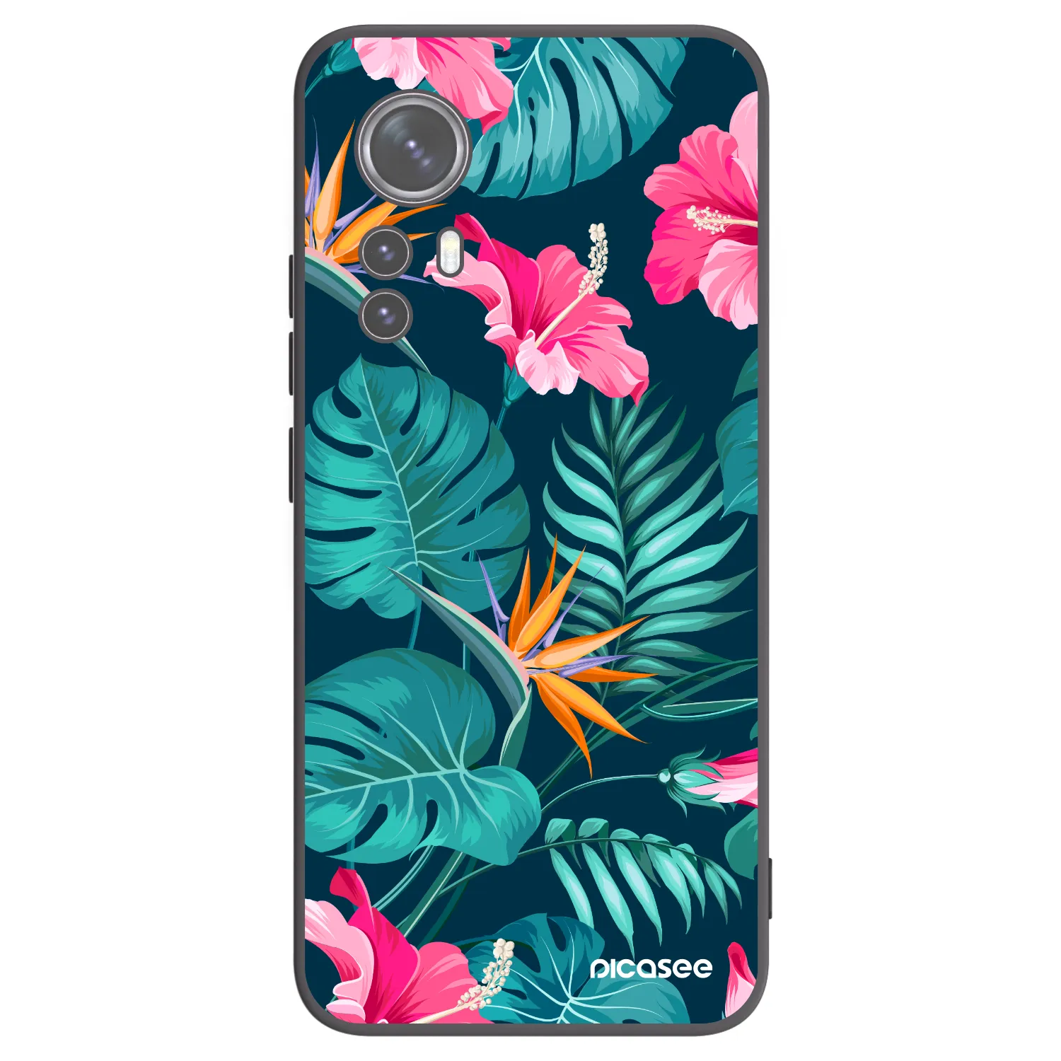 Picasee silikonový černý obal pro Xiaomi 12 - Pink Monstera