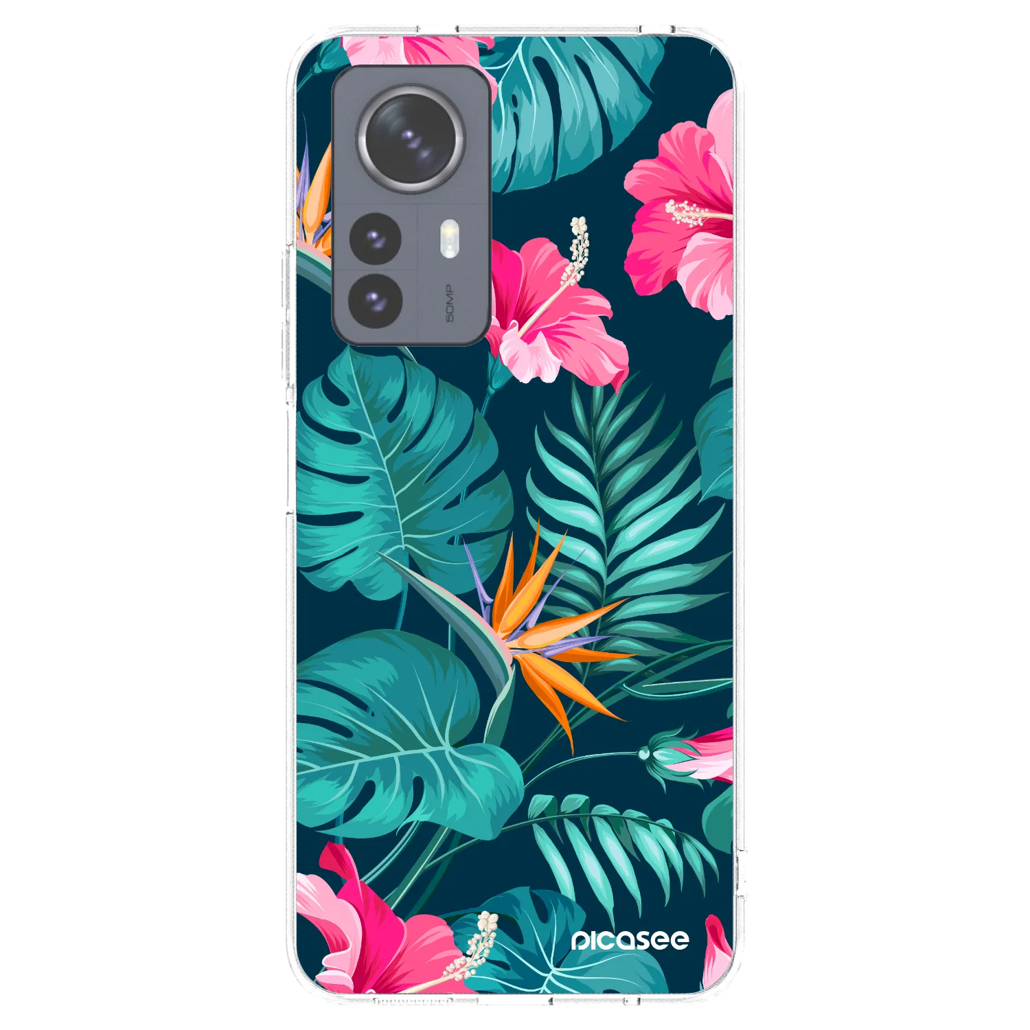 Picasee silikonový průhledný obal pro Xiaomi 12 Pro - Pink Monstera