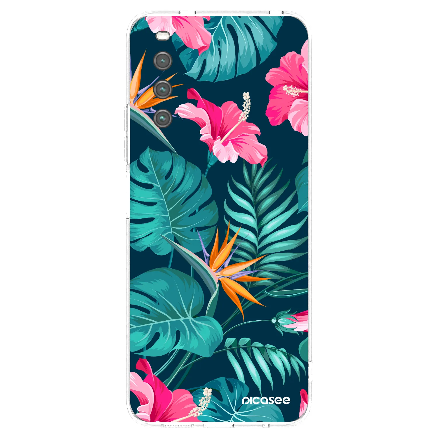 Picasee silikonový průhledný obal pro Sony Xperia 10 IV 5G - Pink Monstera
