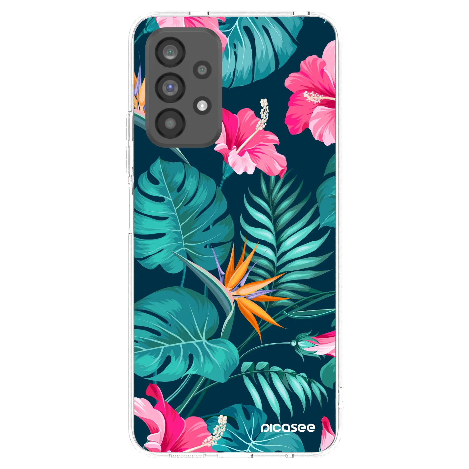 Picasee silikonový průhledný obal pro Samsung Galaxy A73 5G - Pink Monstera