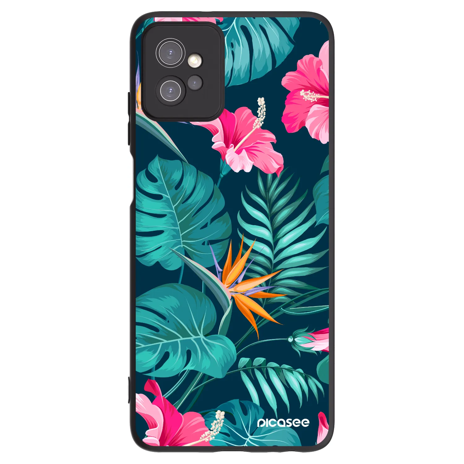 Picasee silikonový černý obal pro Motorola Moto G32 - Pink Monstera