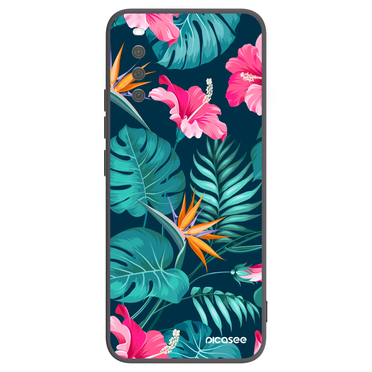 Picasee silikonový černý obal pro Sony Xperia 10 III - Pink Monstera