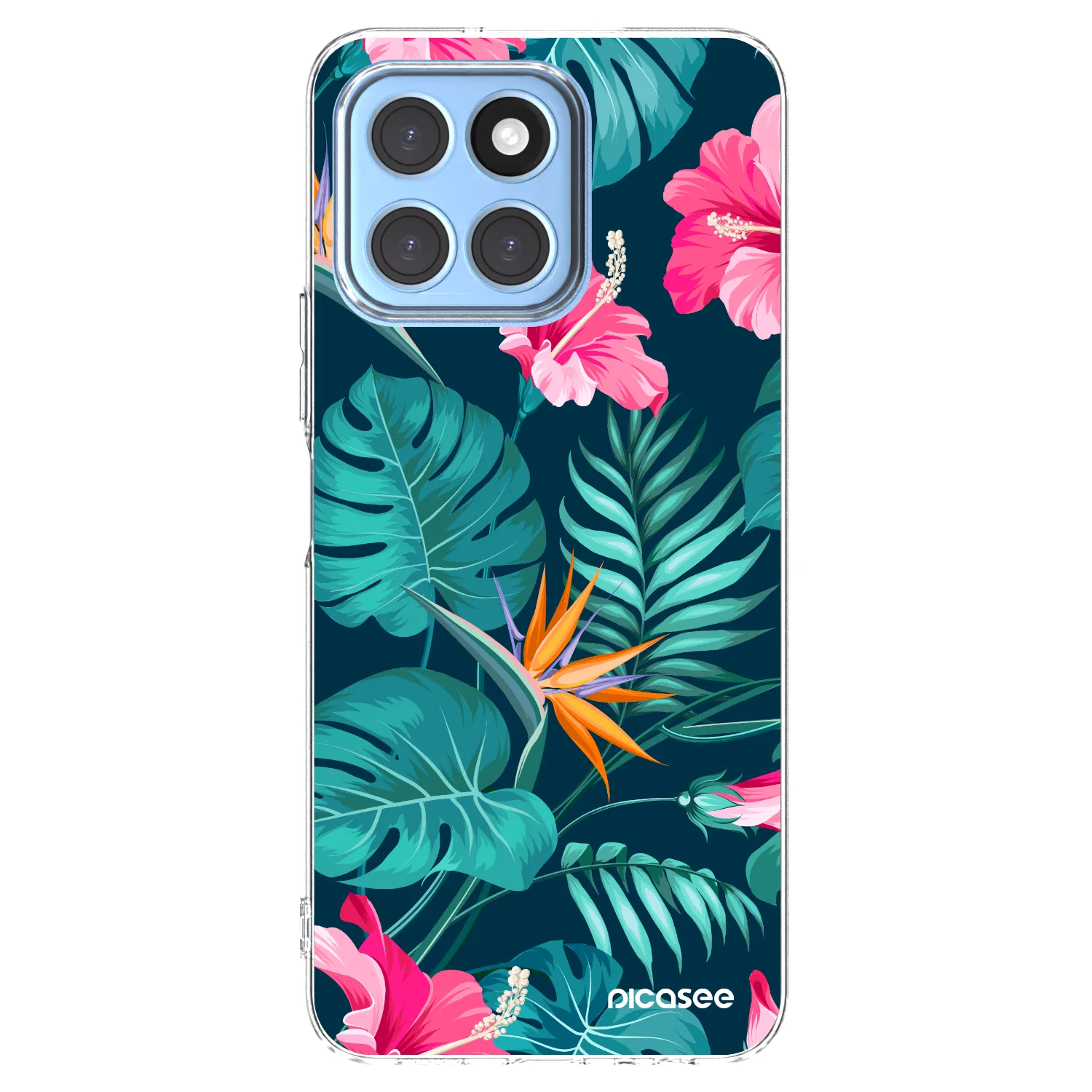 Picasee silikonový průhledný obal pro Honor X8 5G - Pink Monstera