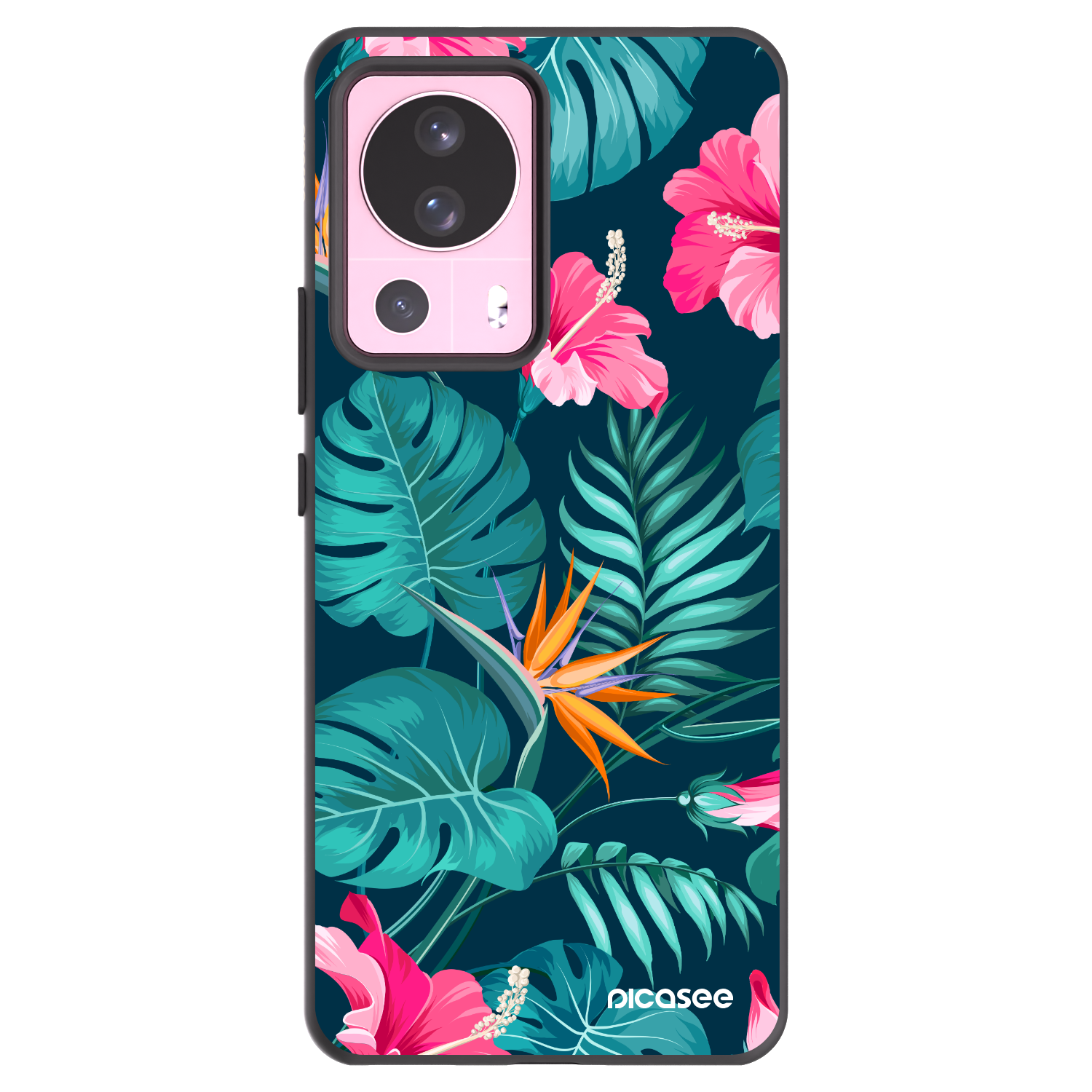 Picasee silikonový černý obal pro Xiaomi 13 Lite - Pink Monstera