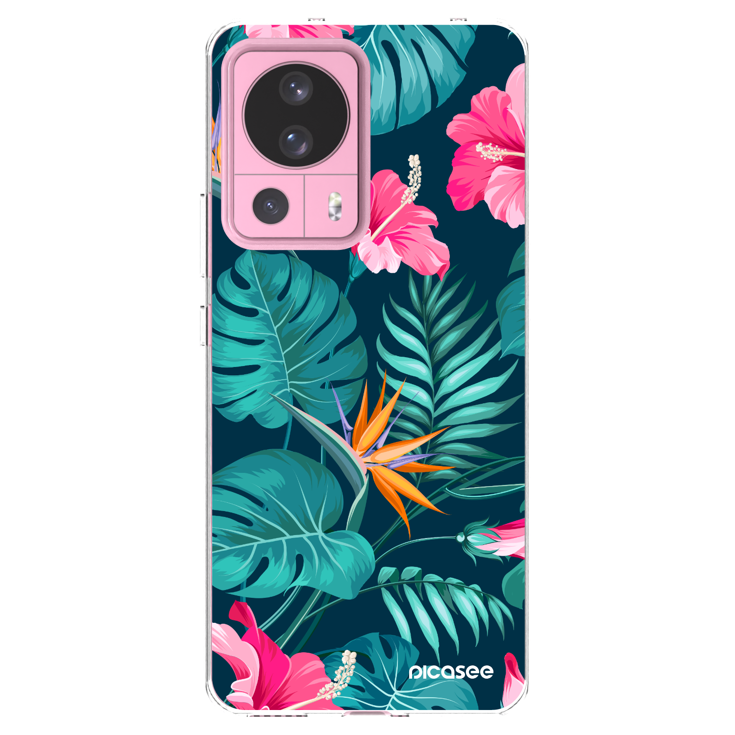 Picasee silikonový průhledný obal pro Xiaomi 13 Lite - Pink Monstera
