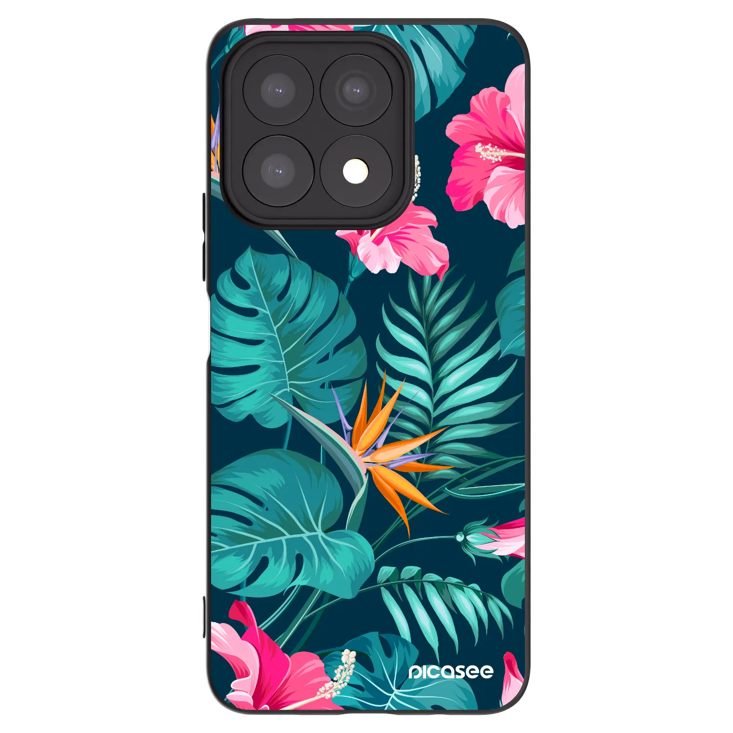 Picasee silikonový černý obal pro Honor X8a - Pink Monstera