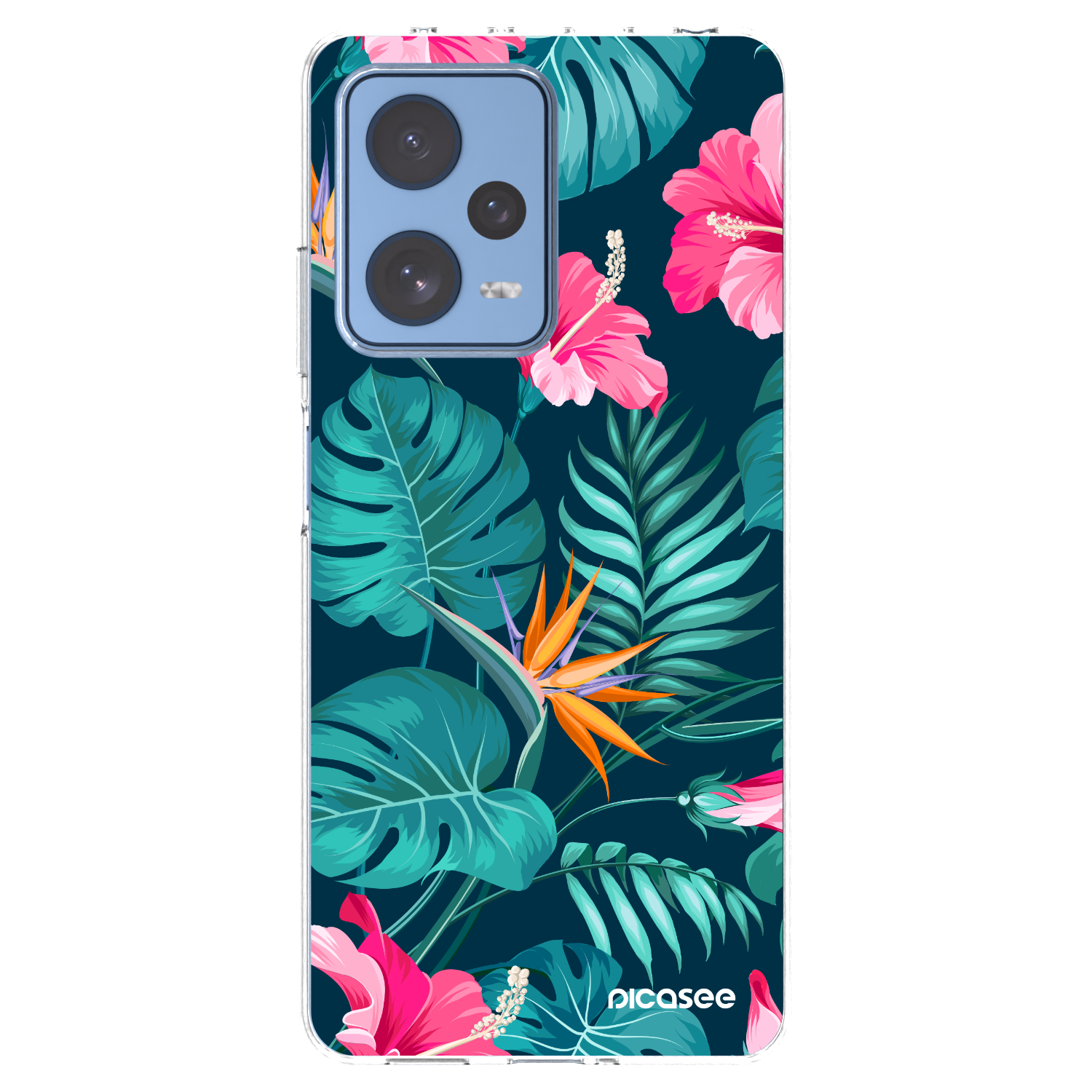 Picasee silikonový průhledný obal pro Xiaomi Redmi Note 12 Pro 5G - Pink Monstera