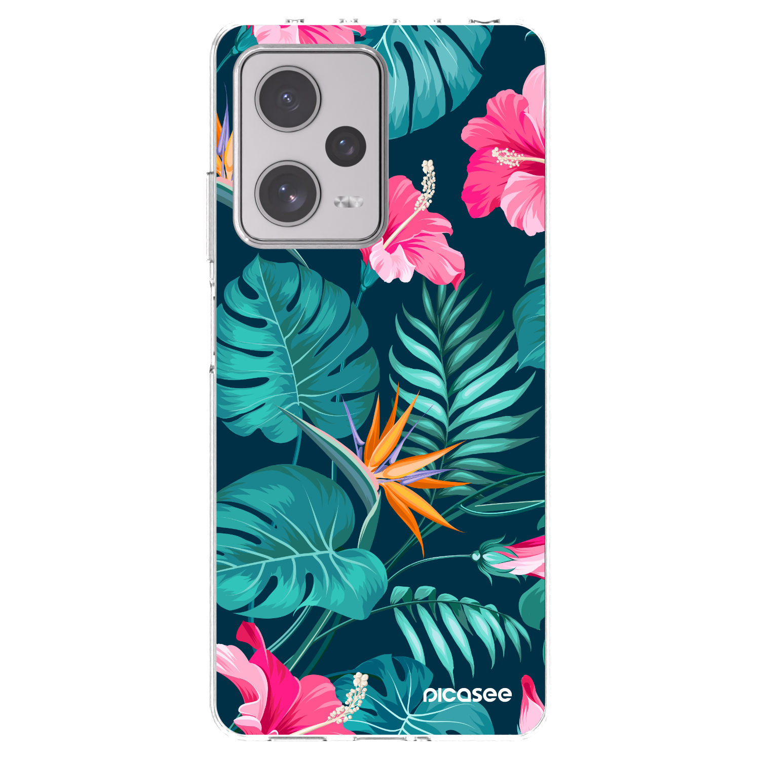 Picasee silikonový průhledný obal pro Xiaomi Redmi Note 12 Pro+ 5G - Pink Monstera